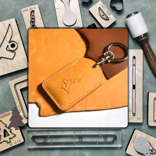 DIY Keychain Leather Die Cutting | Custom Quality Steel Knife Metal Cutting Dies | Leather Craft Punching Tool Set | Sizzix Compatible