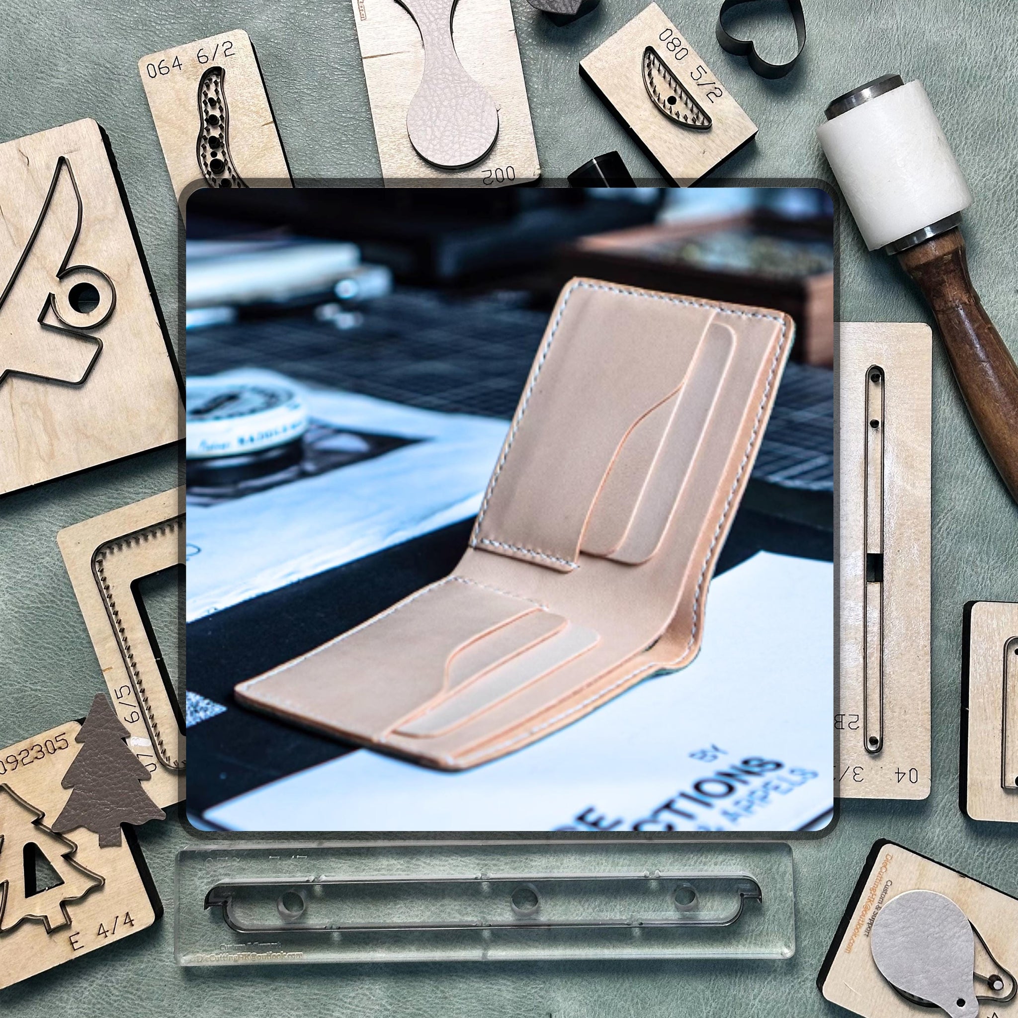 Handmade Custom Wallet Leather Die Cutting | Premium Steel Knife Metal Cutting Dies | Leather Craft Punching Tool Set | Sizzix Compatible