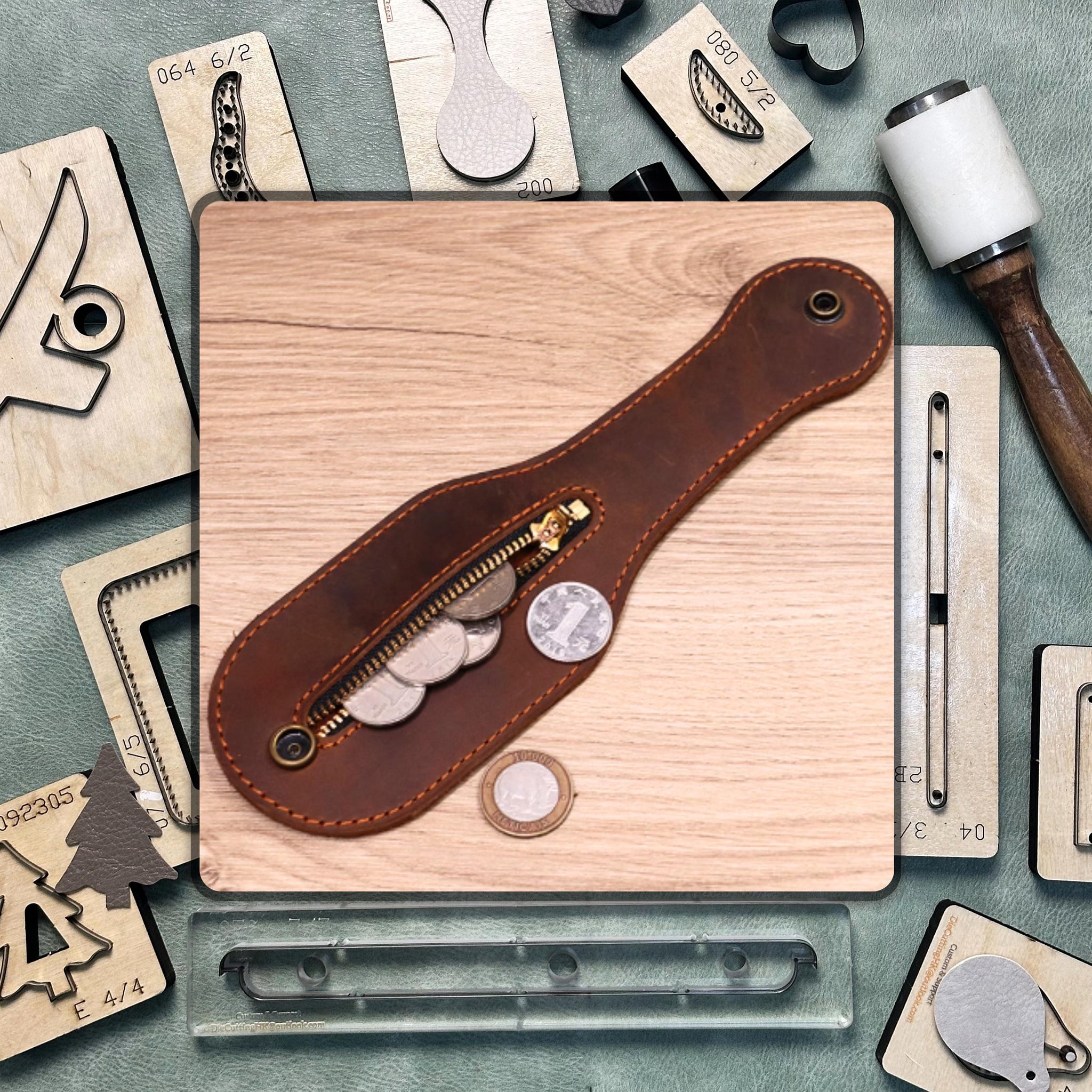 Custom Coin Purse Leather Die Cutting - DIY Handmade Leather Precision Cutting Die, High Quality Steel Knife Metal Punching Tool Set