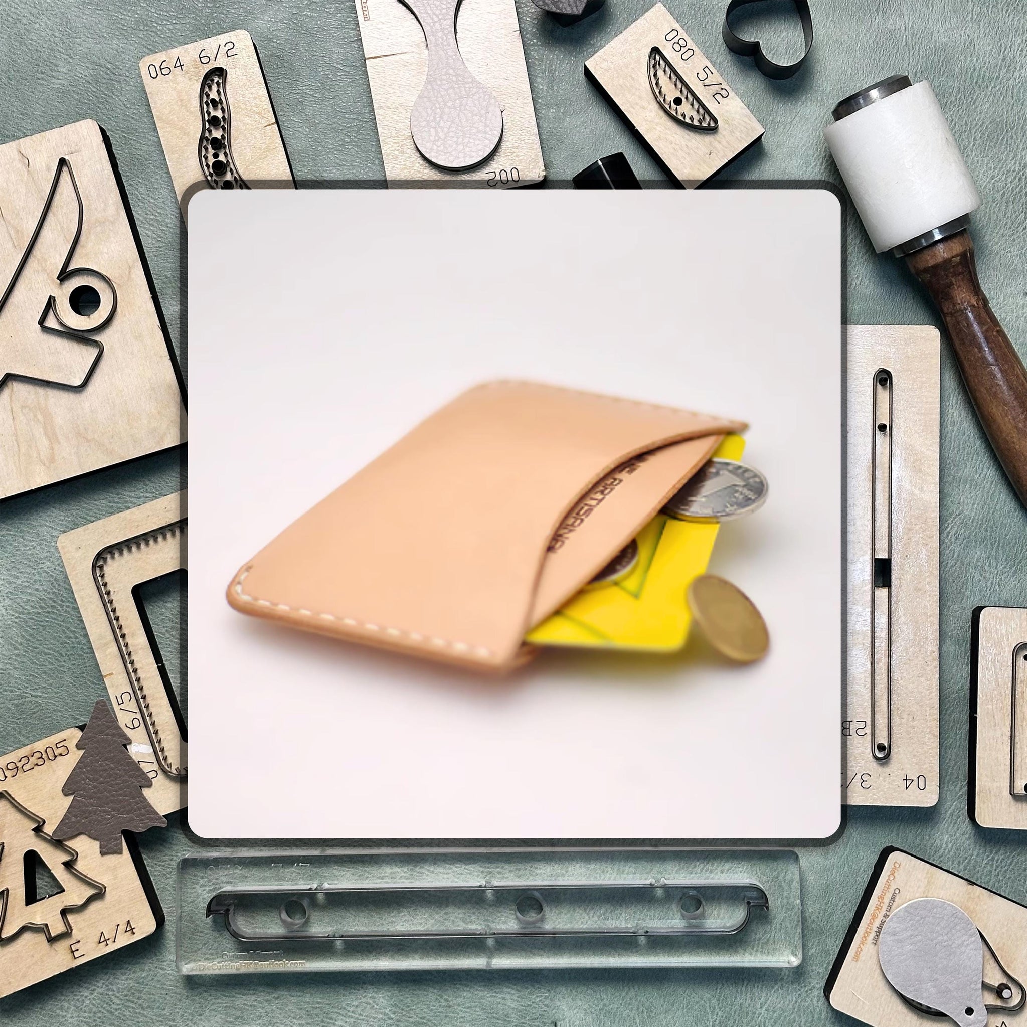 Custom leather card holder cutting die, DIY high quality leather precision die cutting tool, handmade steel knife metal punching tool set