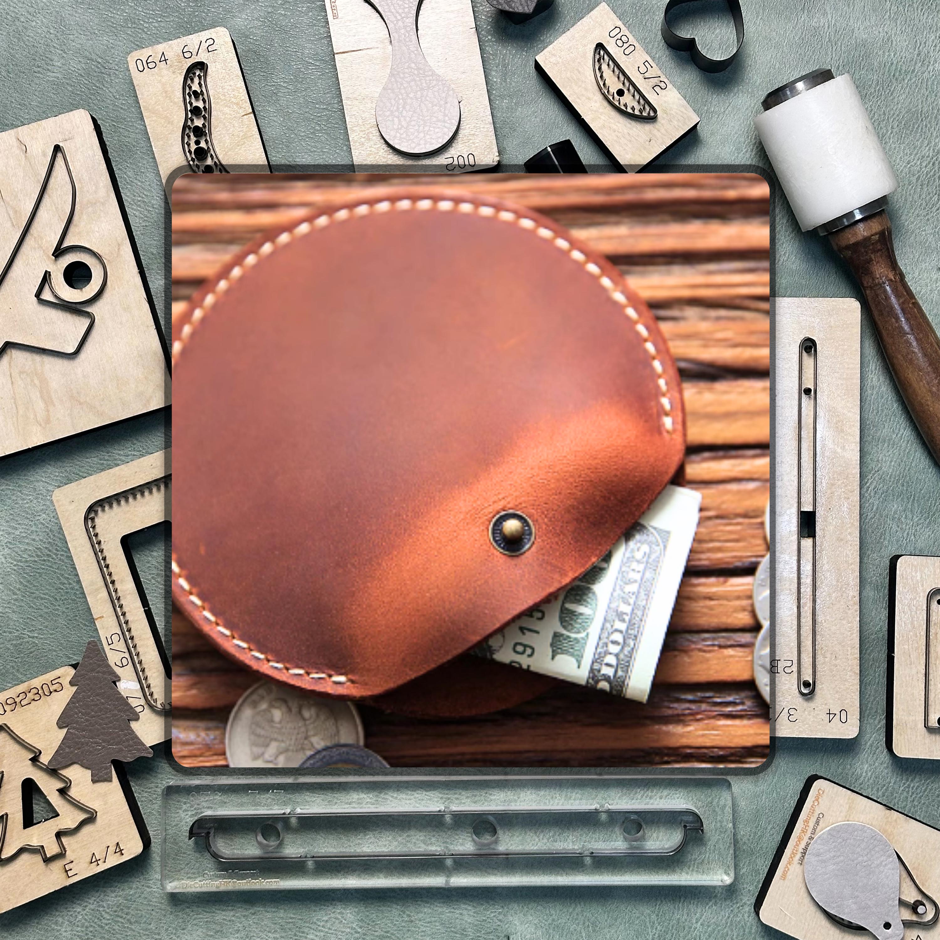 Premium Leather Coin Purse Punch Tool, DIY Precision Leather Steel Knife Metal Cutting Die, Handmade Custom Leather Craft Die Cutting Kit