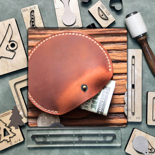 Premium Leather Coin Purse Punch Tool, DIY Precision Leather Steel Knife Metal Cutting Die, Handmade Custom Leather Craft Die Cutting Kit