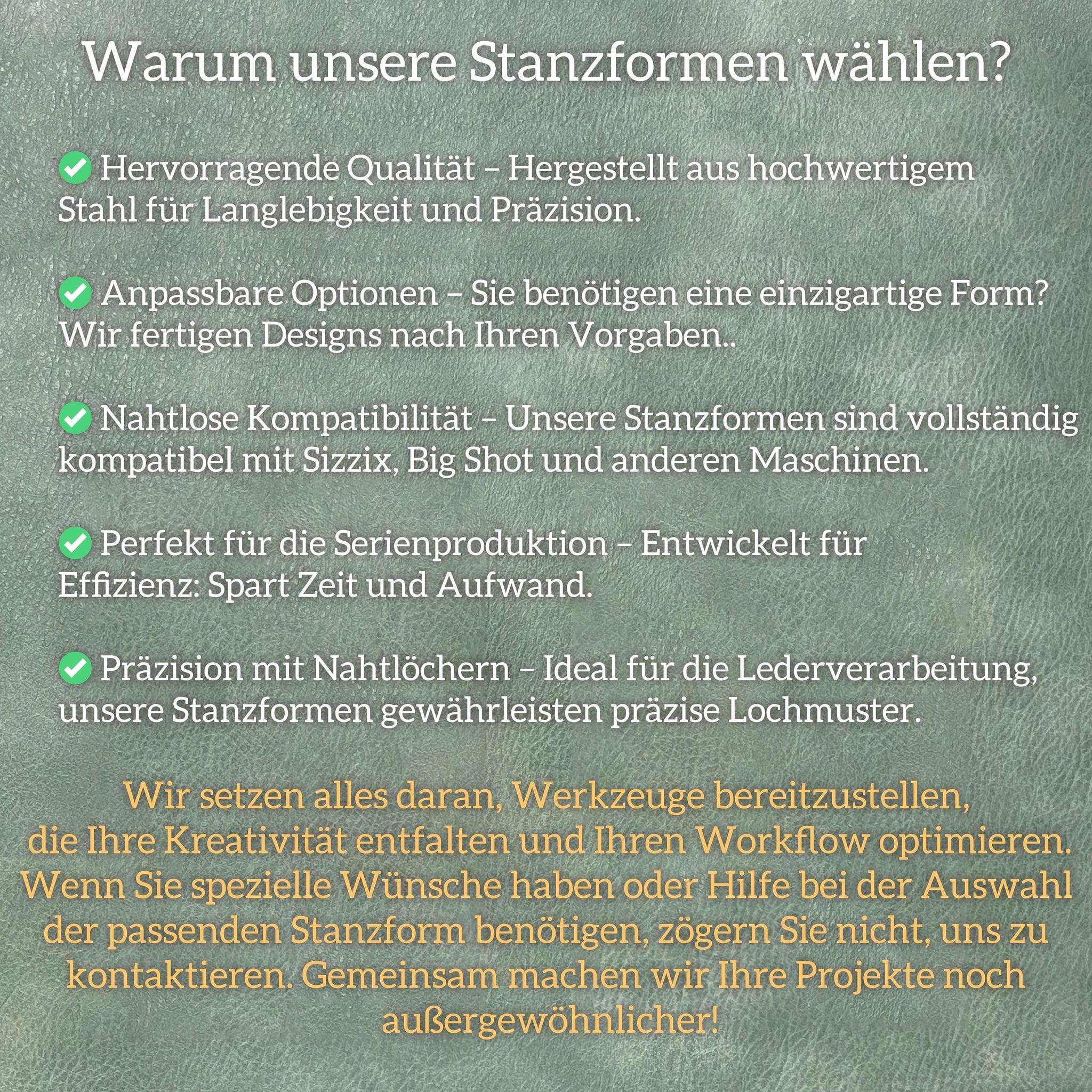 Stanzform Leder Papier Moosgummi Gummi – Individuelle Stahlstanzform kompatibel mit Sizzix für DIY & Produktion