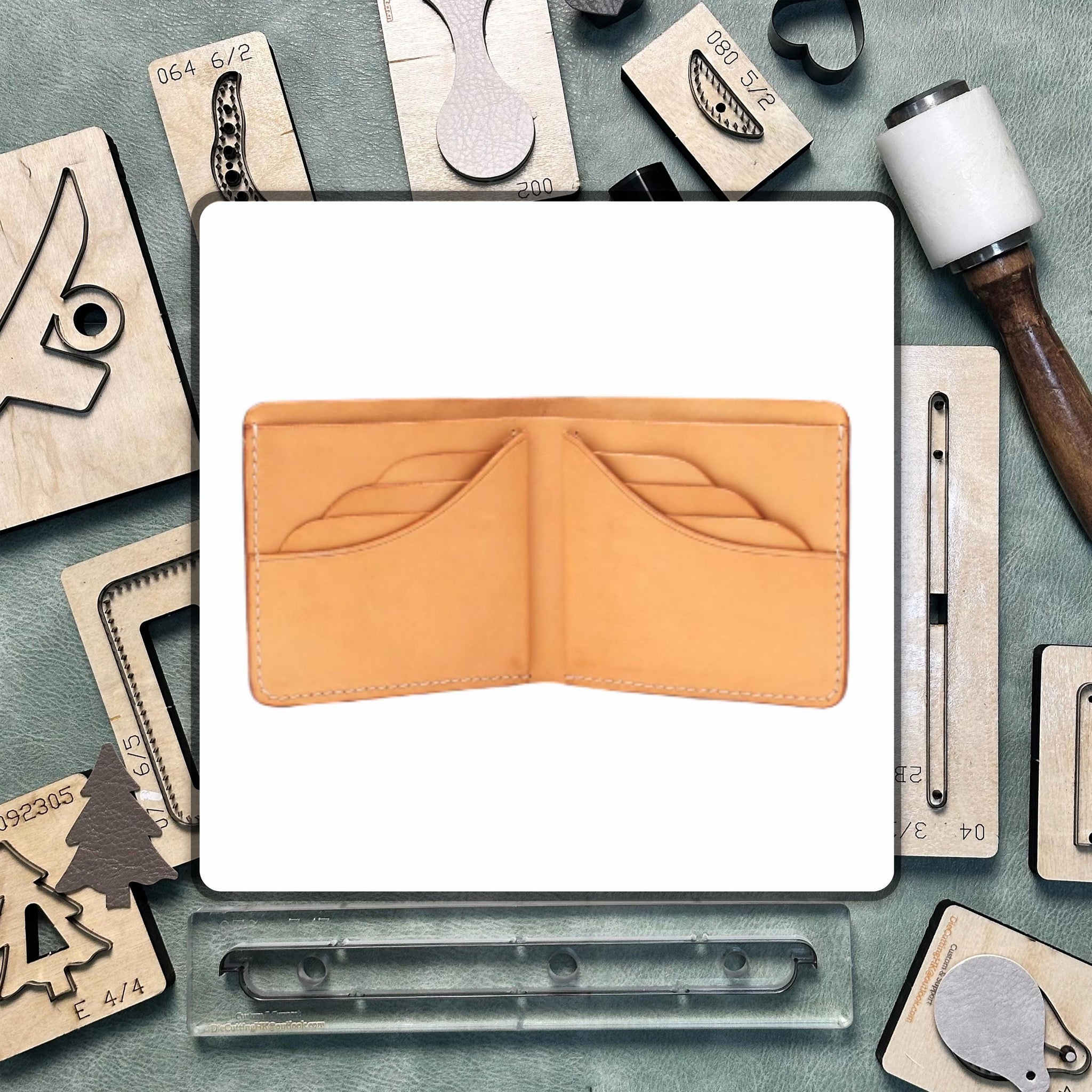 Unique Design Wallet Handmade Leather Die Cutting, DIY Leather Steel Knife Metal Cutting Die, Custom Leather Crafts Punching Tool Set