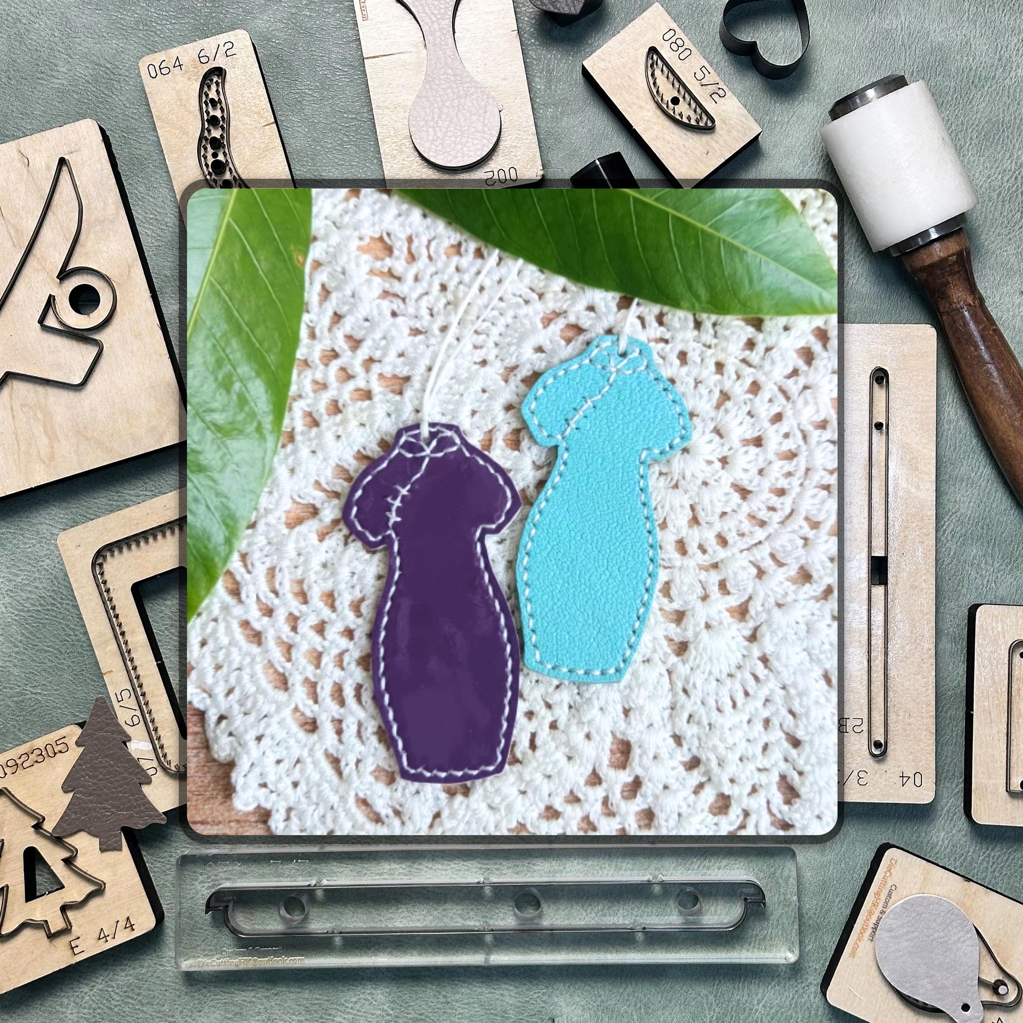 High-quality leather cheongsam pendant cutting die/precision steel knife punching tool/custom Chinese style keychain craft cutting kit