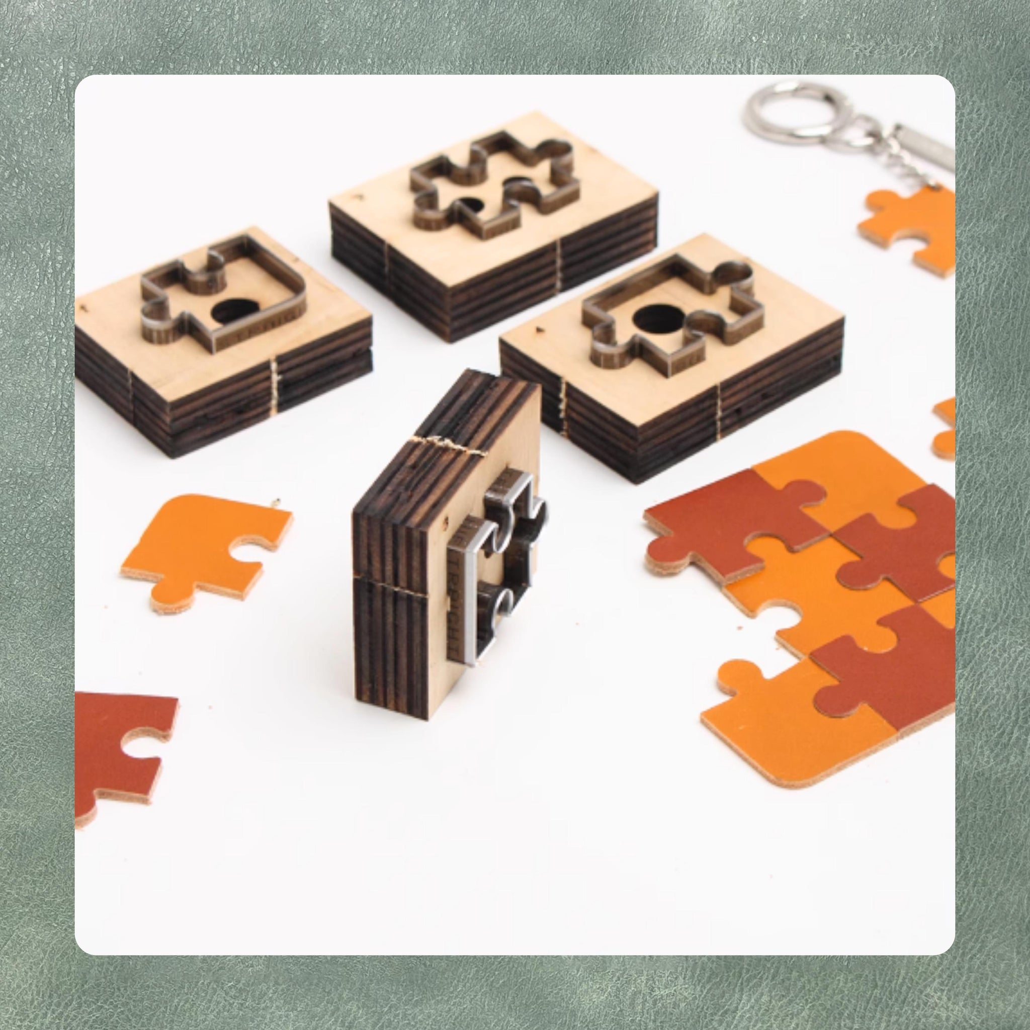 Custom Jigsaw Keychain Cutting Dies - Precision Leather Craft Punch Tools | Durable Steel Knife Die Set for DIY and Crafting Projects