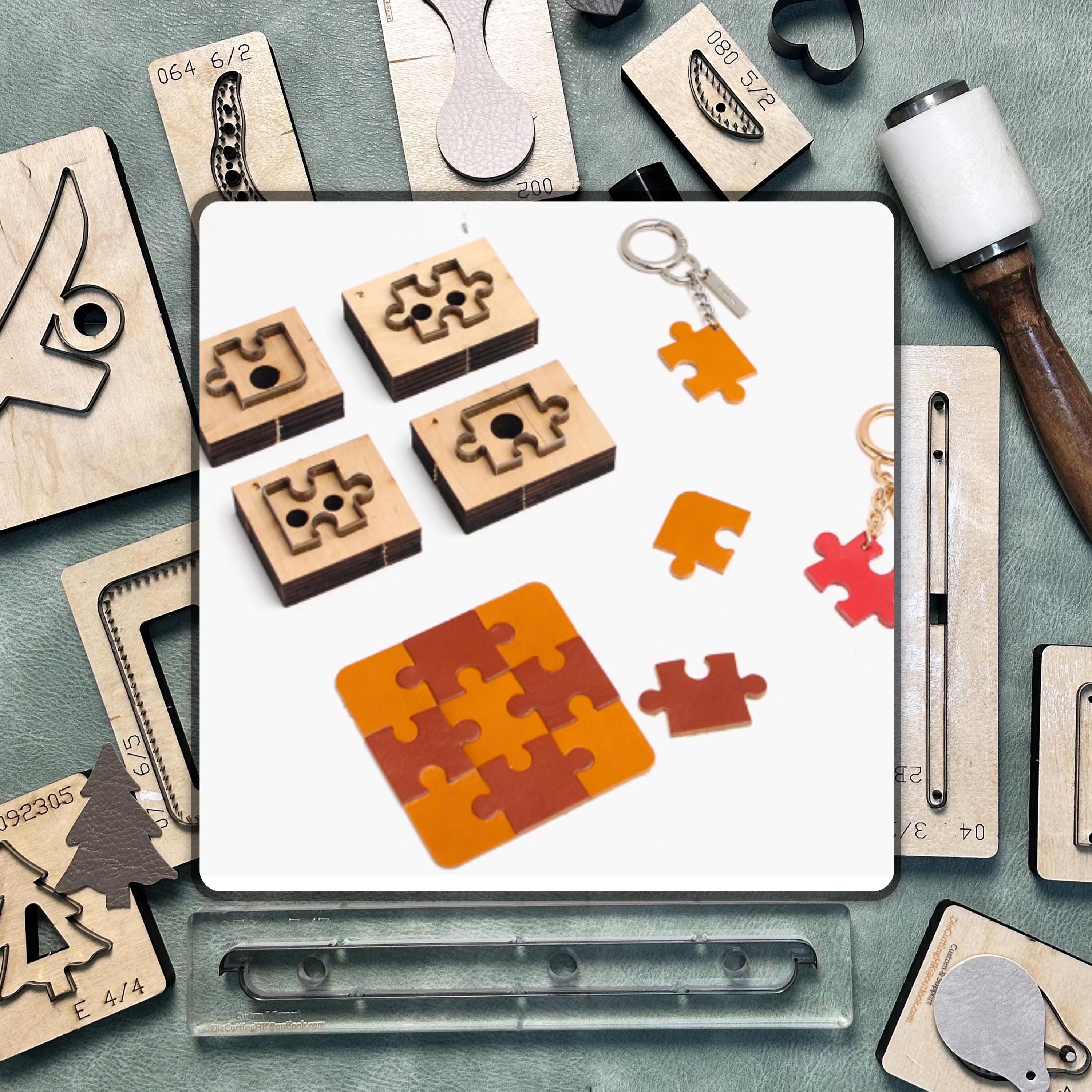 Custom Jigsaw Keychain Cutting Dies - Precision Leather Craft Punch Tools | Durable Steel Knife Die Set for DIY and Crafting Projects