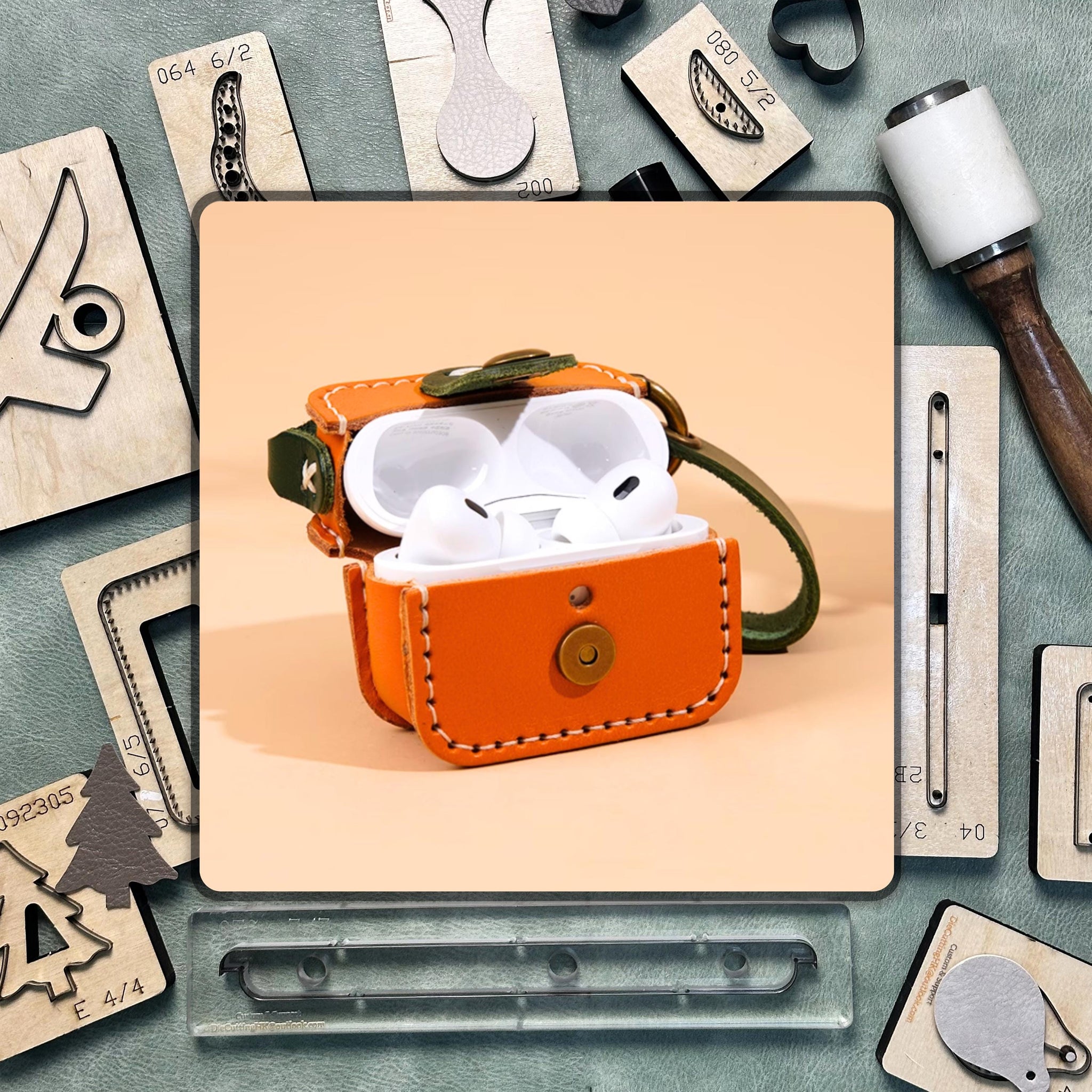 Airpods Earphone Case Leather Cutting Die - Precision Leather Craft Punch Tool | Durable Steel Knife Die Set for DIY and Craft Projects