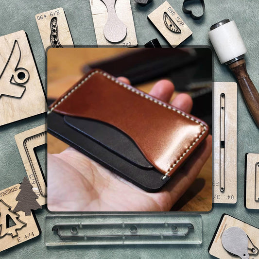 Premium Card Holder Leather Cutting Dies - Precision Leather Craft Punch Tools | Durable Steel Knife Die Set for DIY and Craft Projects