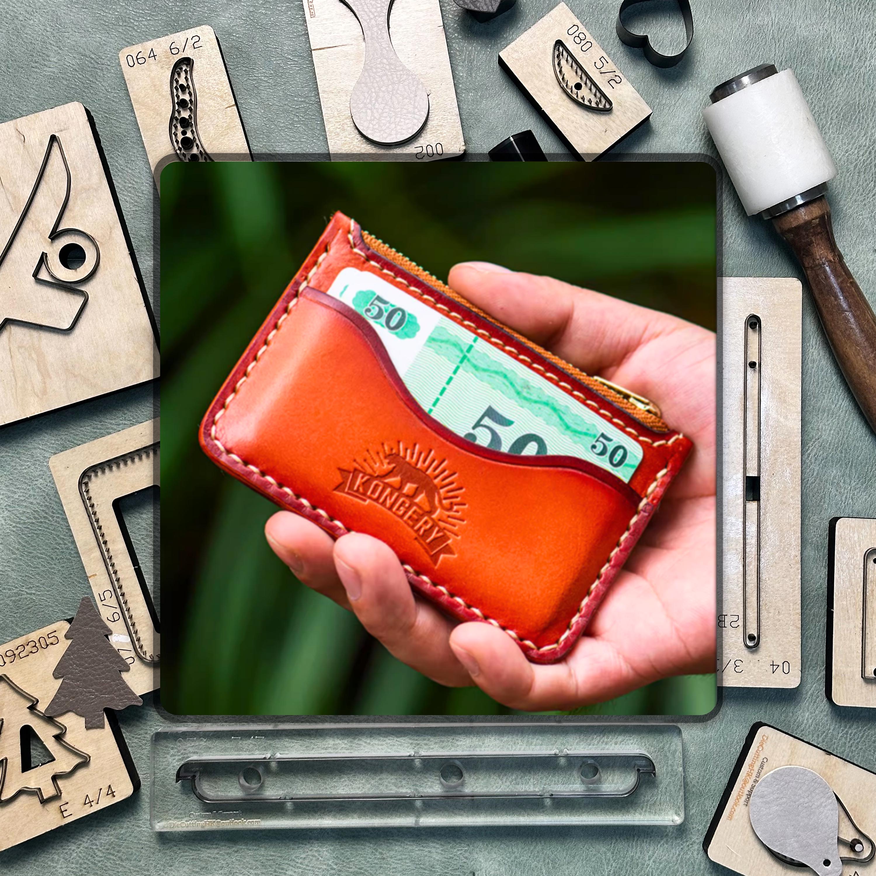 Handmade Card Holder Leather Cutting Dies - Precision Leather Craft Punch Tools | Durable Steel Knife Die Set for DIY and Craft Projects