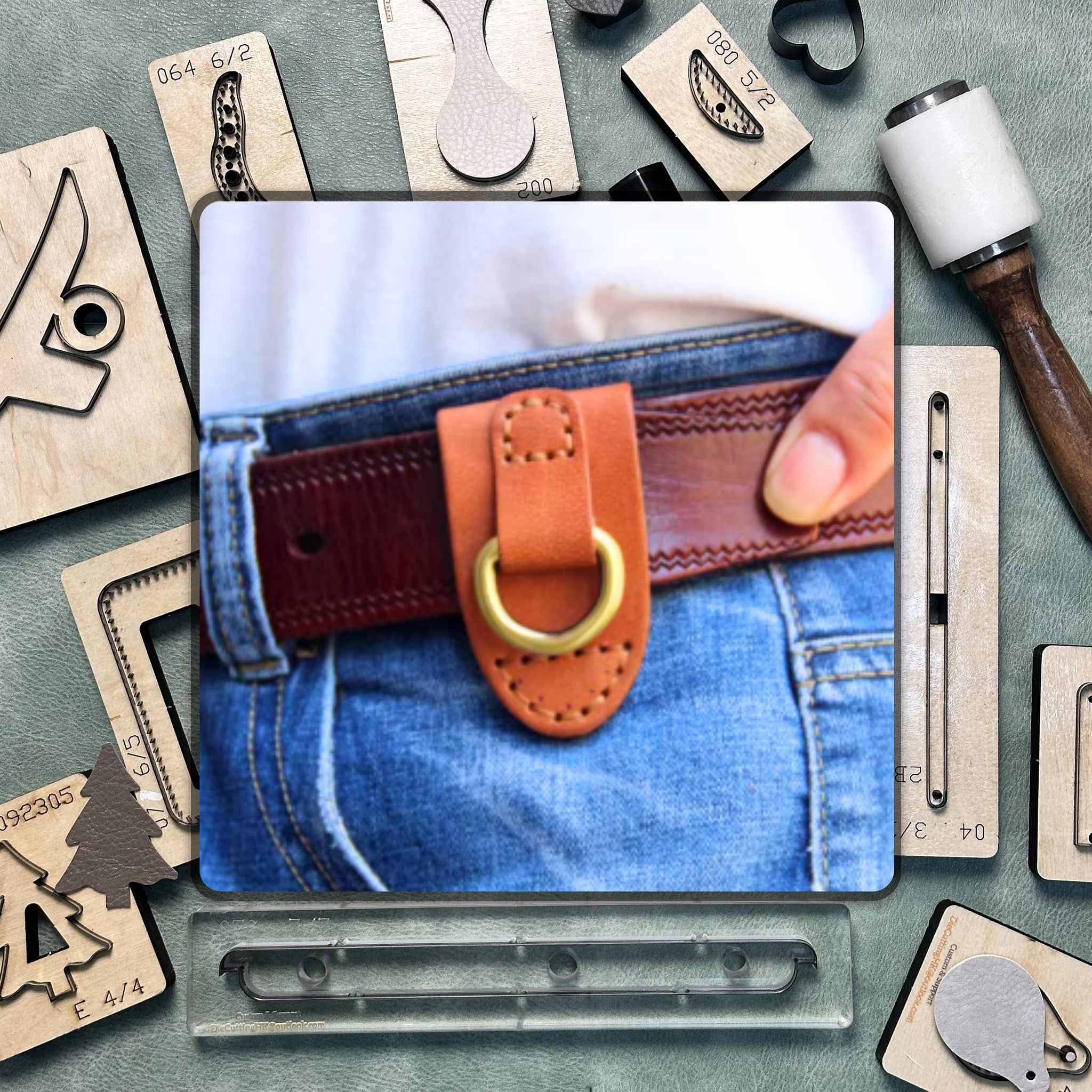 High Quality Keychain Cutting Die/Handmade Precision Steel Knife Punching Tool/Customized Leather Craft Cutting Kit/Father's Day Gift