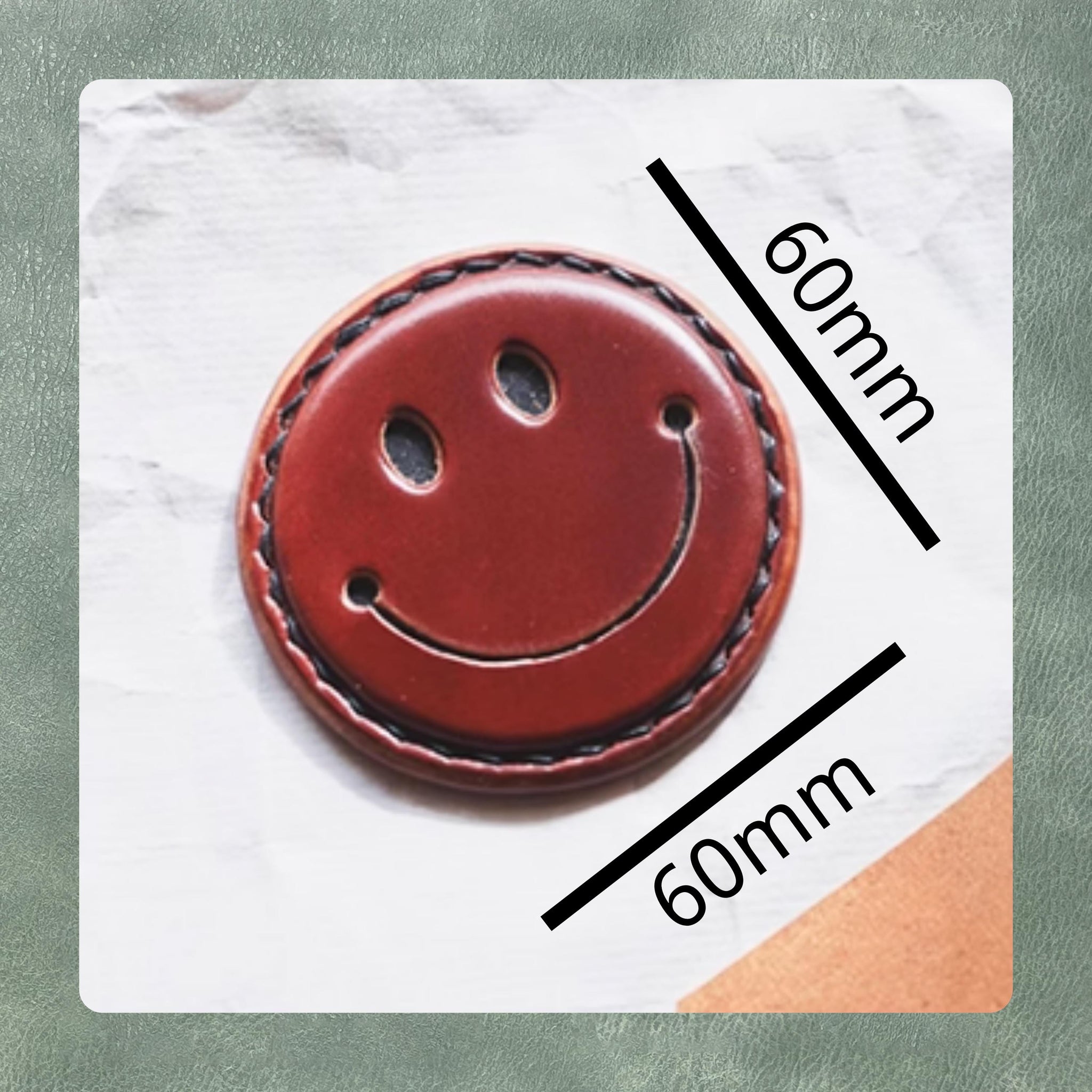 Smiley Face Round Keychain Leather Punch Tool/Handmade High Quality Steel Knife Metal Knife Die/Customized Leather Craft Cutting Kit
