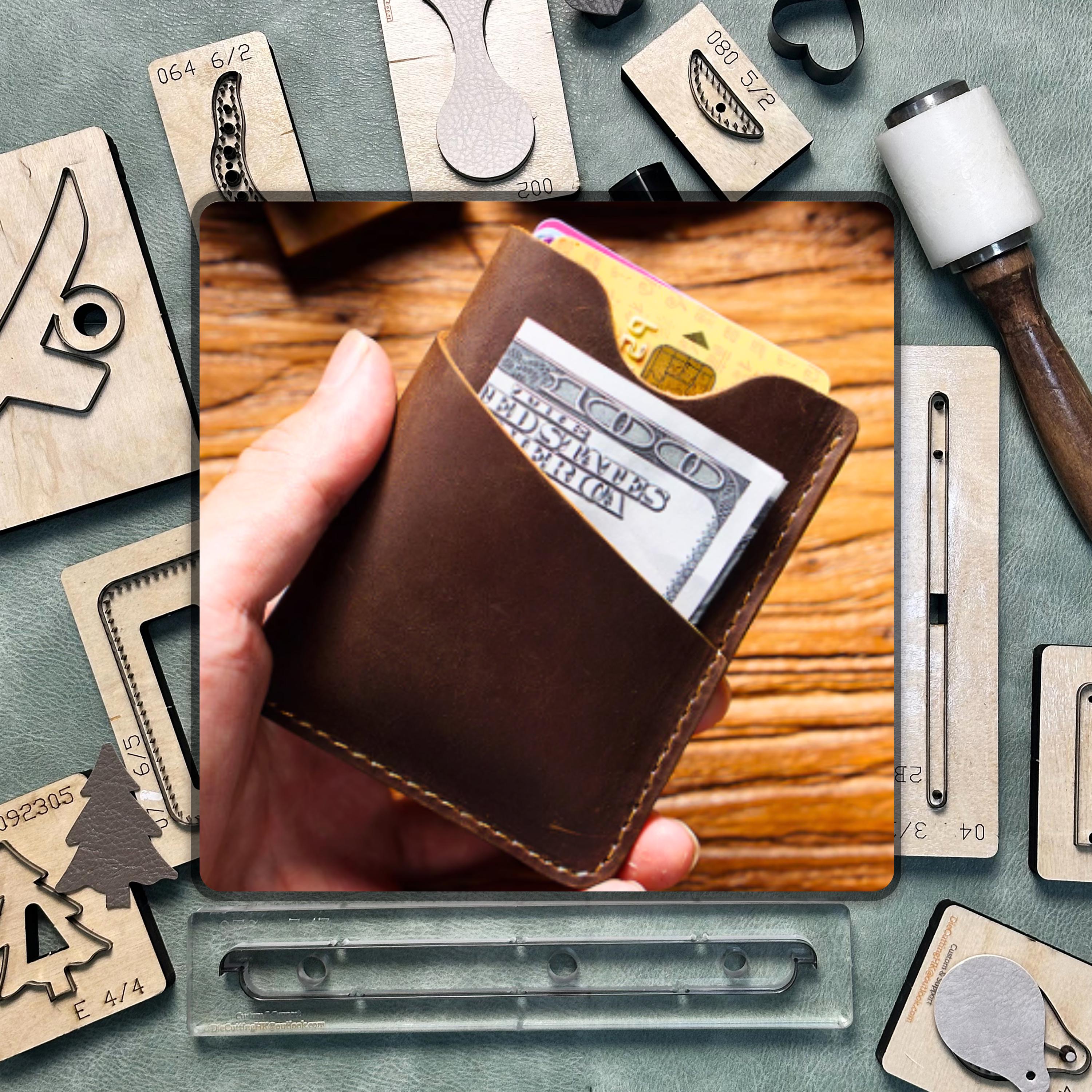 Premium Card Holder Leather Die Cutting - Precision Leather Craft Punch Tool | Durable Steel Knife Die Set for DIY and Craft Projects